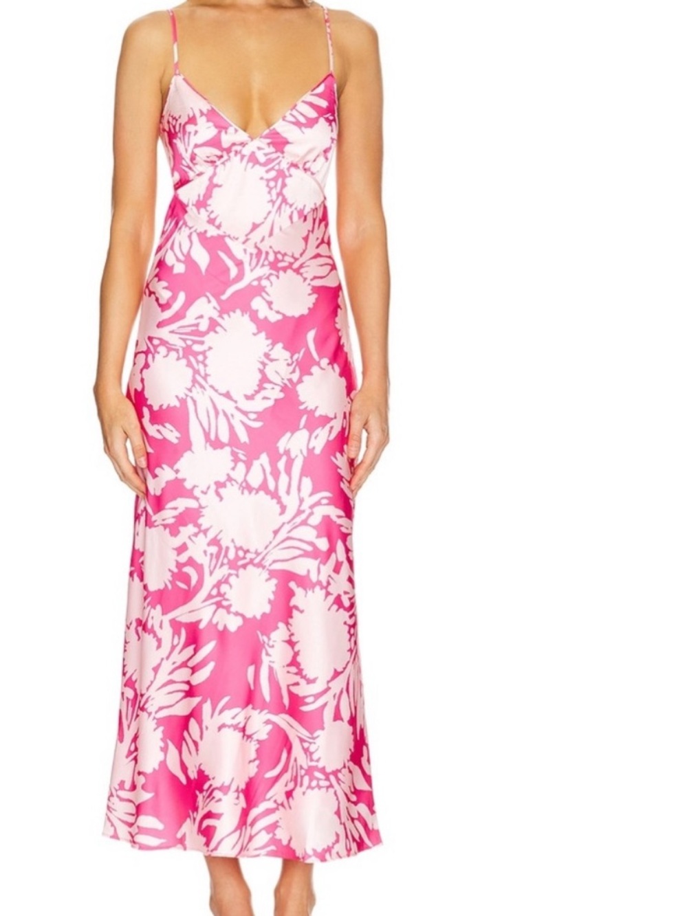 NWT Bardot Melinda Pink and White Floral Maxi Slip Dress size size 12
